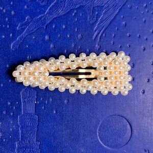 Gold Pearl Hair Clip Barrette
